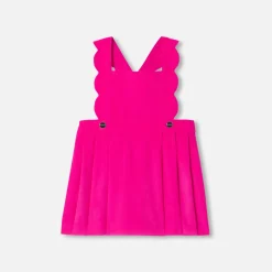 Jacadi Dresses|Baby girl velvet pinafore dress Raspberry