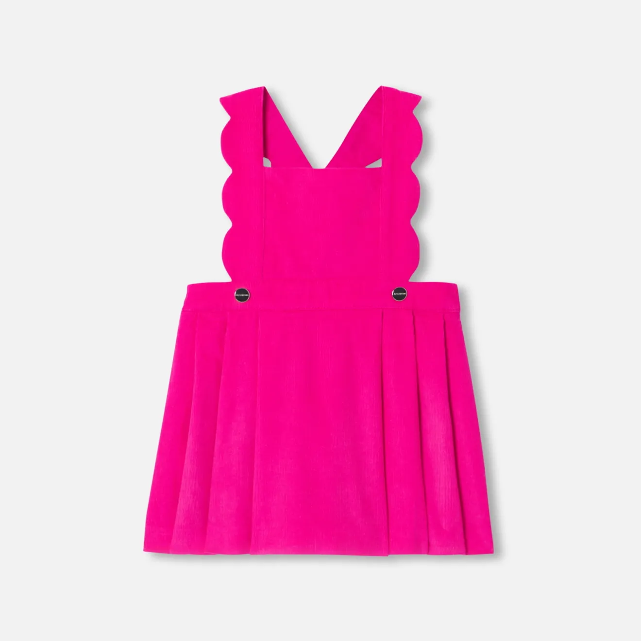 Jacadi Dresses|Baby girl velvet pinafore dress Raspberry