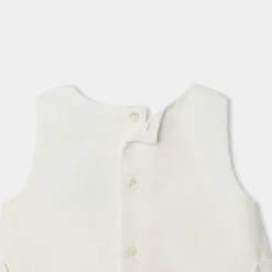 Jacadi Dresses|Baby girl velvet pinafore dress Jacadi soft white