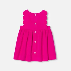 Jacadi Dresses|Baby girl velvet pinafore dress Raspberry