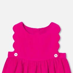 Jacadi Dresses|Baby girl velvet pinafore dress Raspberry