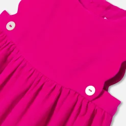 Jacadi Dresses|Baby girl velvet pinafore dress Raspberry