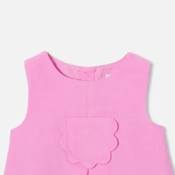 Jacadi Dresses|Baby girl velvet pinafore dress Medium Pink
