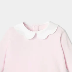 Jacadi Bloomers, Overalls And Sets|Baby girl velvet set Jacadi pale Pink
