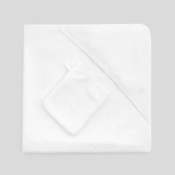 Jacadi Bath Towels And Bath Capes|Baby hooded bath towel Jacadi White