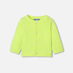 Jacadi Jumpers, Sweatshirts And Cardigans|Baby jersey cardigan Neon Yellow