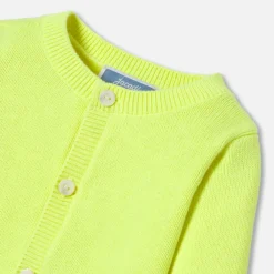 Jacadi Jumpers, Sweatshirts And Cardigans|Baby jersey cardigan Neon Yellow