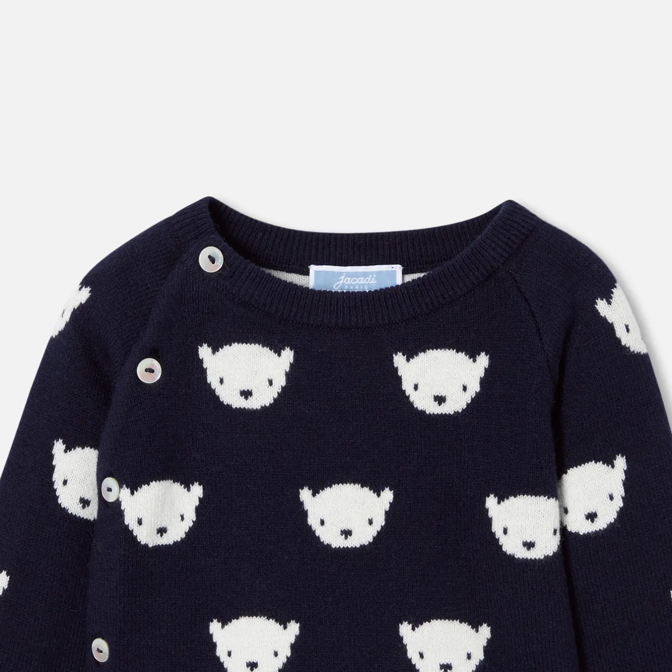 Jacadi Bloomers, Overalls And Sets|Baby jersey knit set Navy/Cream