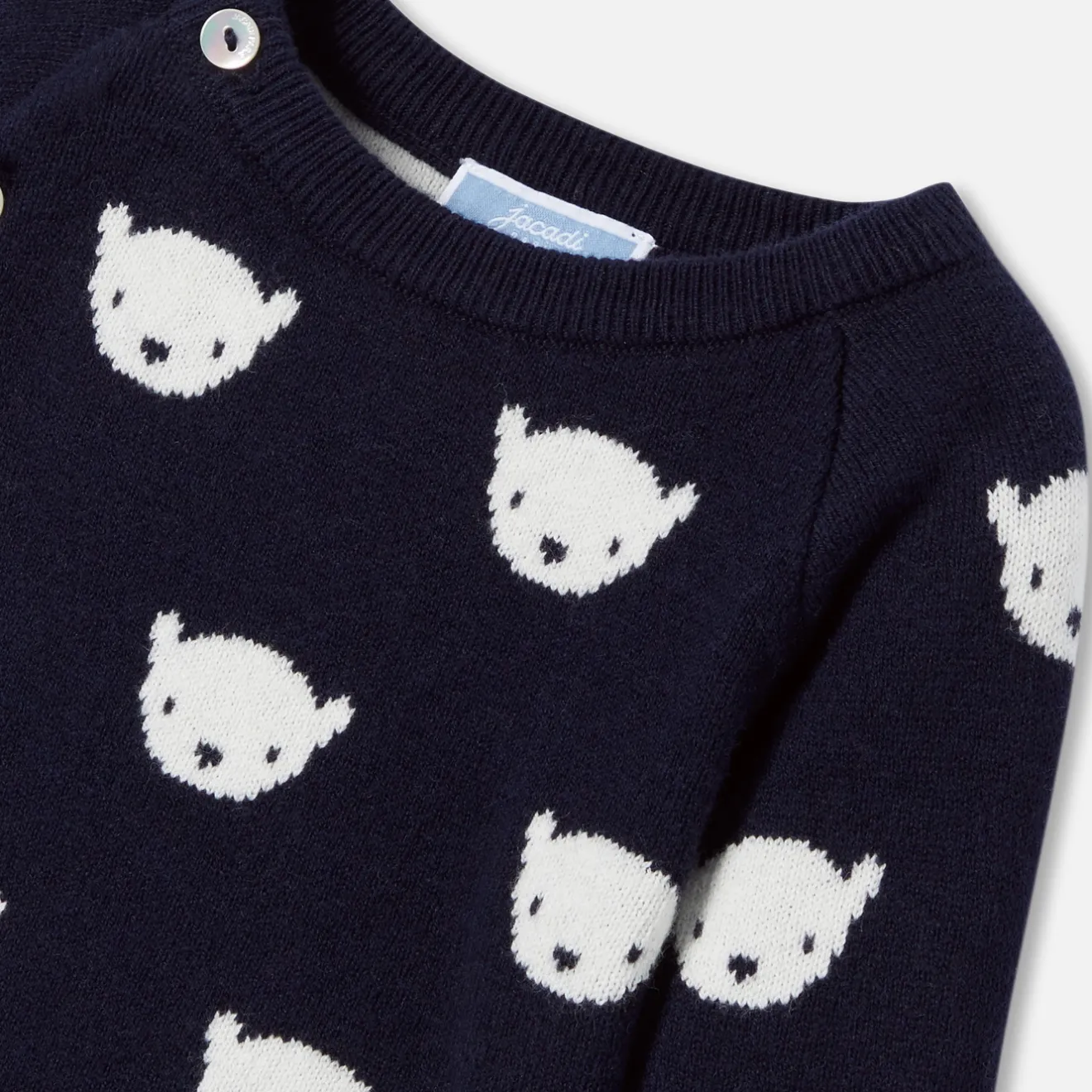 Jacadi Bloomers, Overalls And Sets|Baby jersey knit set Navy/Cream