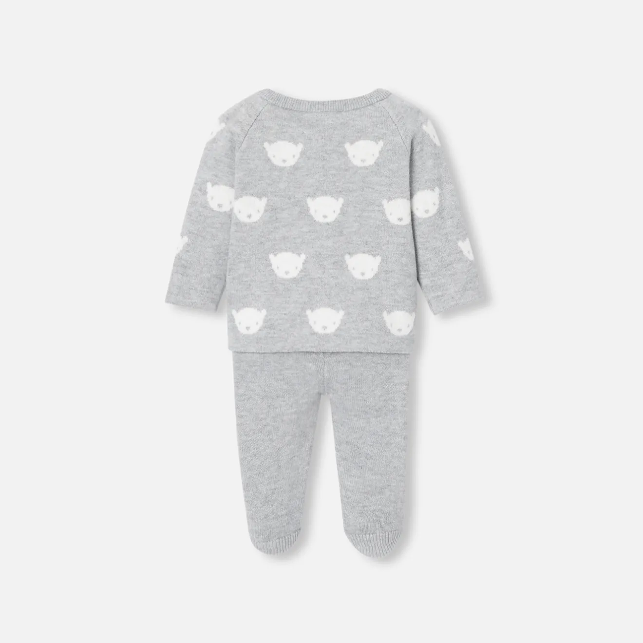 Jacadi Bloomers, Overalls And Sets|Baby jersey knit set Grey/Cream