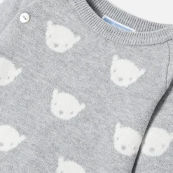Jacadi Bloomers, Overalls And Sets|Baby jersey knit set Grey/Cream
