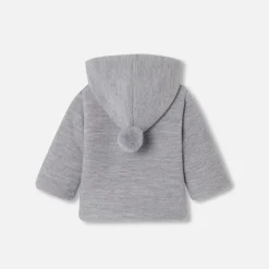 Jacadi Coats And Outerwear|Coats And Outerwear|Baby knitted burnous jacket Jacadi light Heather Grey