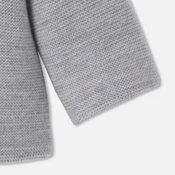 Jacadi Coats And Outerwear|Coats And Outerwear|Baby knitted burnous jacket Jacadi light Heather Grey