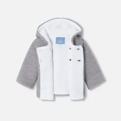 Jacadi Coats And Outerwear|Coats And Outerwear|Baby knitted burnous jacket Jacadi light Heather Grey