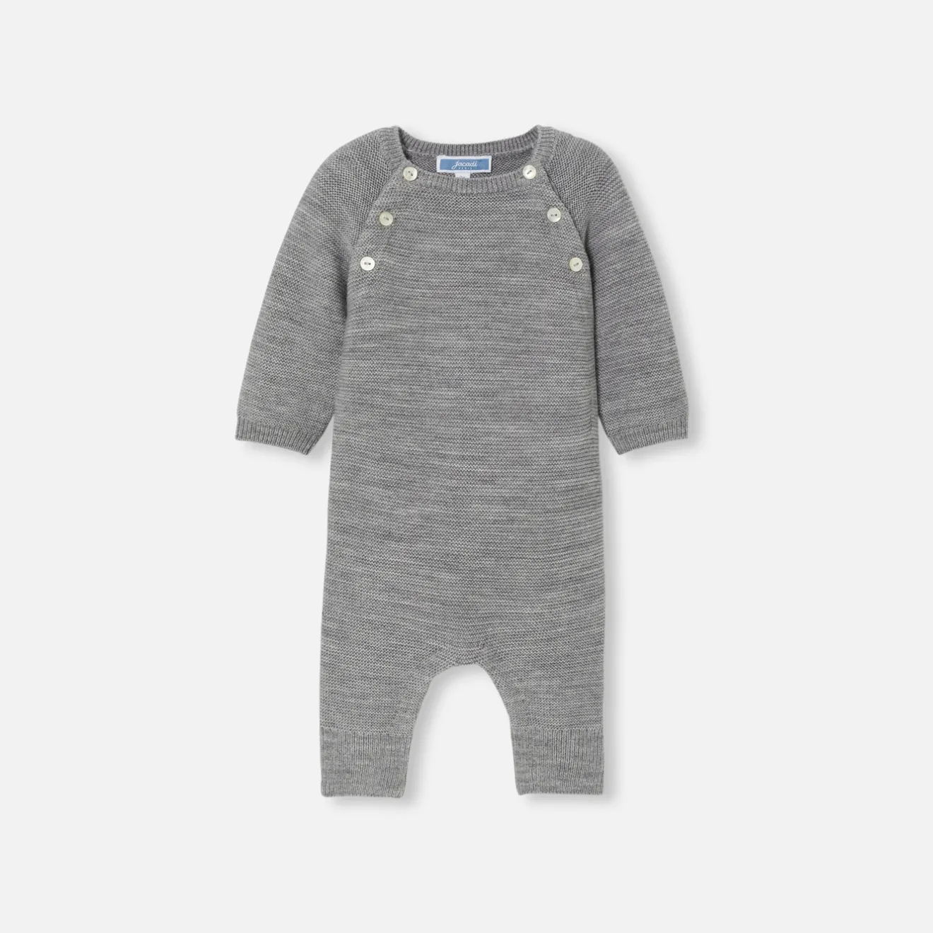 Jacadi Bloomers, Overalls And Sets|Baby merino wool jumpsuit Jacadi light Heather Grey