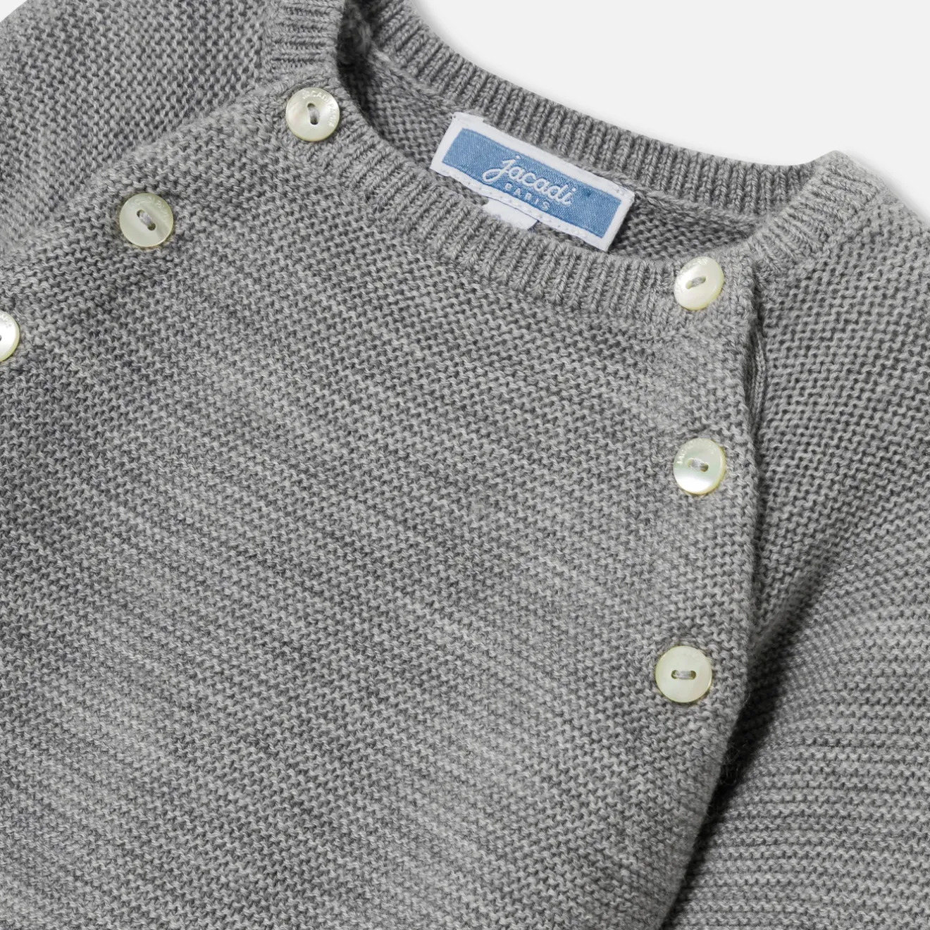 Jacadi Bloomers, Overalls And Sets|Baby merino wool jumpsuit Jacadi light Heather Grey