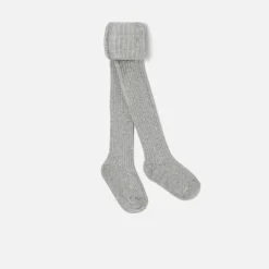 Jacadi Accessories|Baby ribbed tights Jacadi light Heather Grey