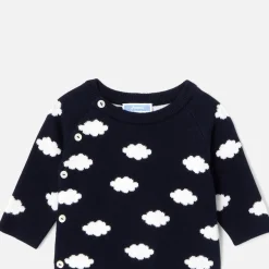 Jacadi Bloomers, Overalls And Sets|Baby set in jersey knit Navy/Cream