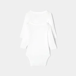 Jacadi Bodysuits|Baby set of 2 long-sleeved bodysuits Jacadi White