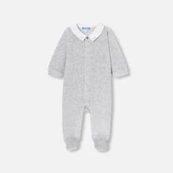 Jacadi Pajamas|Pajamas|Baby velvet pajamas Jacadi light Heather Grey