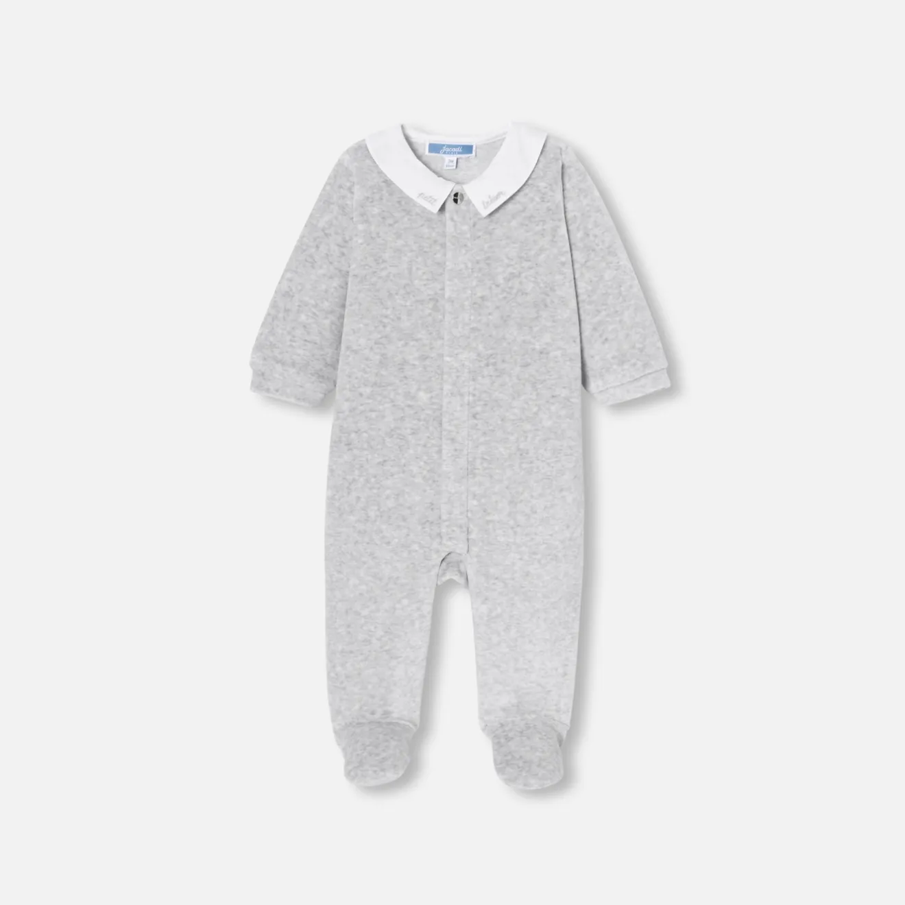 Jacadi Pajamas|Pajamas|Baby velvet pajamas Jacadi light Heather Grey