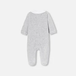 Jacadi Pajamas|Pajamas|Baby velvet pajamas Jacadi light Heather Grey
