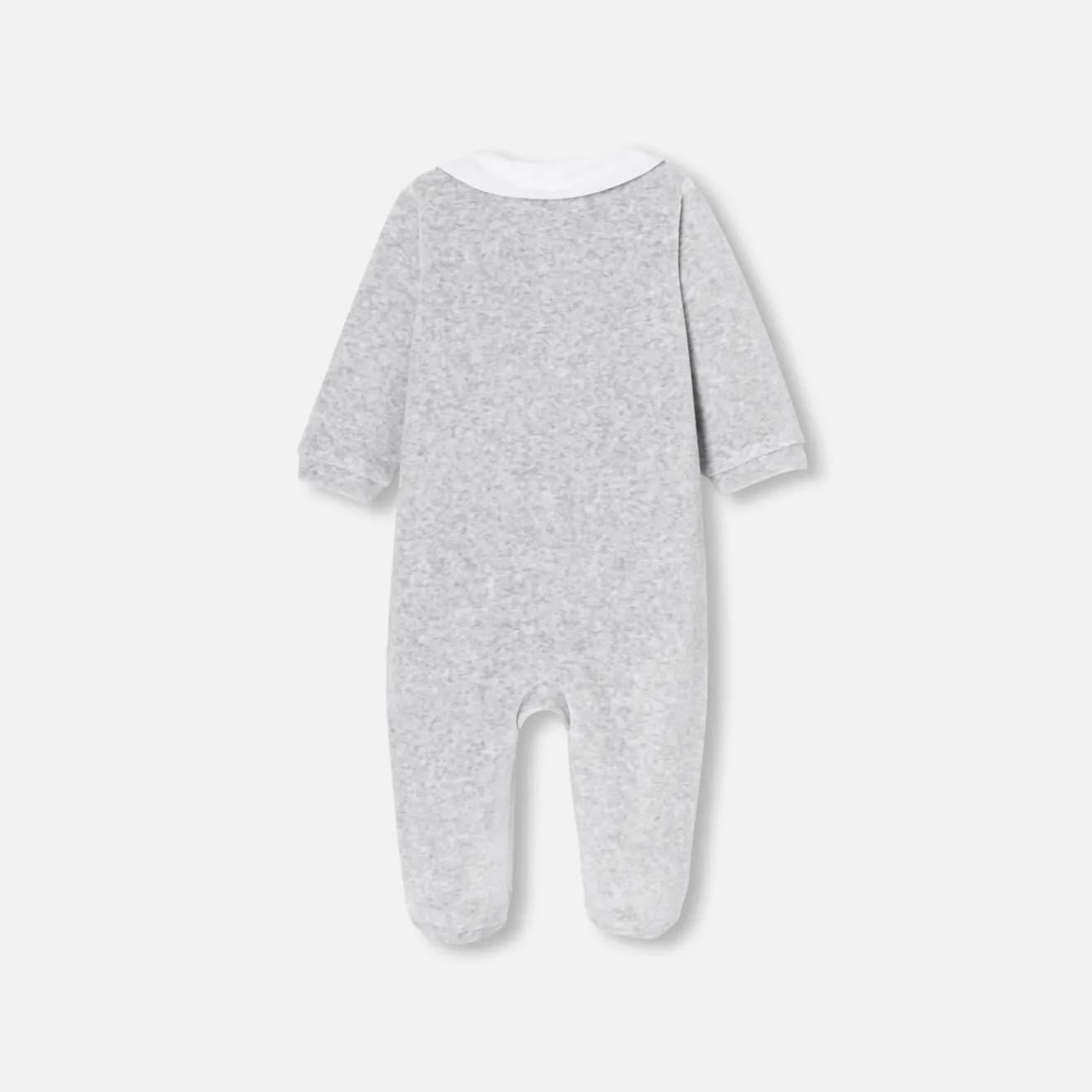 Jacadi Pajamas|Pajamas|Baby velvet pajamas Jacadi light Heather Grey