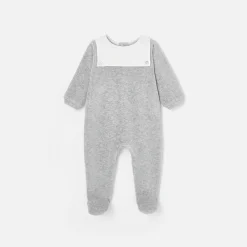 Jacadi Pajamas|Pajamas|Baby velvet pyjamas Jacadi light Heather Grey