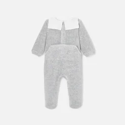 Jacadi Pajamas|Pajamas|Baby velvet pyjamas Jacadi light Heather Grey