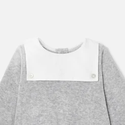 Jacadi Pajamas|Pajamas|Baby velvet pyjamas Jacadi light Heather Grey