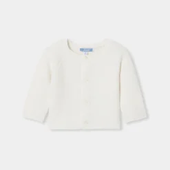 Jacadi Jumpers, Sweatshirts And Cardigans|Baby wool and cotton cardigan Jacadi soft white