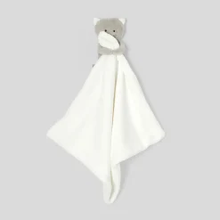 Jacadi Plush And Activity Toys|Plush And Activity Toys|Bouclette velvet cat comforter White/Multicolour