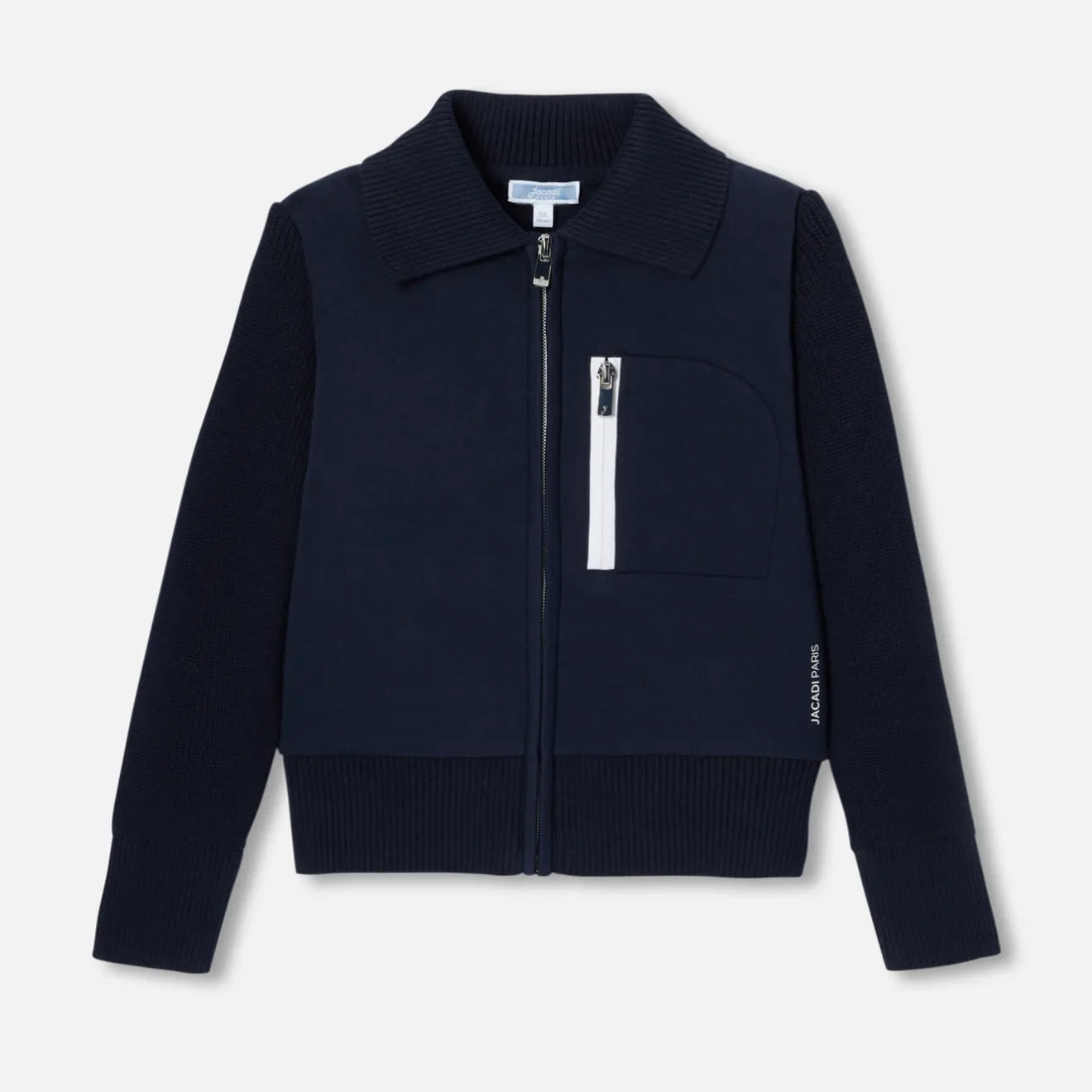 Jacadi Sweaters, Sweatshirts And Cardigans|Boy bi-material cardigan Jacadi Navy