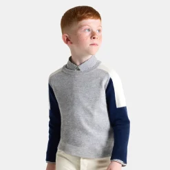 Jacadi Sweaters, Sweatshirts And Cardigans|Boy cashmere sweater Grey/Navy