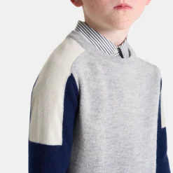 Jacadi Sweaters, Sweatshirts And Cardigans|Boy cashmere sweater Grey/Navy