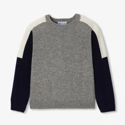 Jacadi Sweaters, Sweatshirts And Cardigans|Boy cashmere sweater Grey/Navy