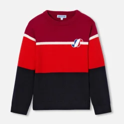 Jacadi Sweaters, Sweatshirts And Cardigans|Boy color block sweater Navy/Red
