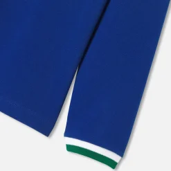 Jacadi T-Shirts And Polo Shirts|Boy long-sleeved polo Shoreline blue