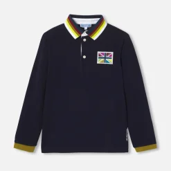 Jacadi T-Shirts And Polo Shirts|Boy long-sleeved polo Jacadi Navy