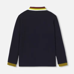 Jacadi T-Shirts And Polo Shirts|Boy long-sleeved polo Jacadi Navy