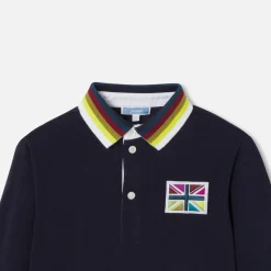 Jacadi T-Shirts And Polo Shirts|Boy long-sleeved polo Jacadi Navy