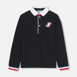 Jacadi T-Shirts And Polo Shirts|Boy long-sleeved polo Jacadi Navy