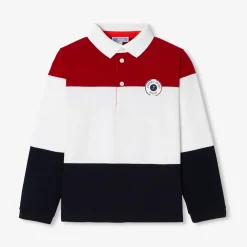 Jacadi T-Shirts And Polo Shirts|Boy long-sleeved polo Red/Multicolout