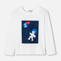 Jacadi T-Shirts And Polo Shirts|Boy long-sleeved T-shirt Jacadi White