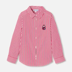 Jacadi Shirts|Boy shirt in striped poplin White/Red