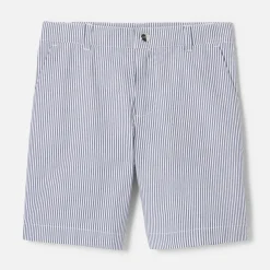 Jacadi Shorts|Boy striped Bermuda shorts White/Blue