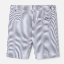 Jacadi Shorts|Boy striped Bermuda shorts White/Blue