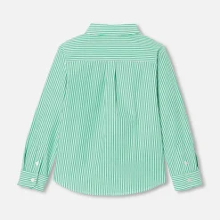 Jacadi Shirts|Boy striped poplin shirt White/Green