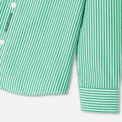 Jacadi Shirts|Boy striped poplin shirt White/Green