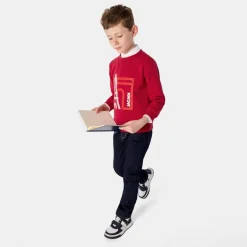 Jacadi Sweaters, Sweatshirts And Cardigans|Boy sweater Dark Red